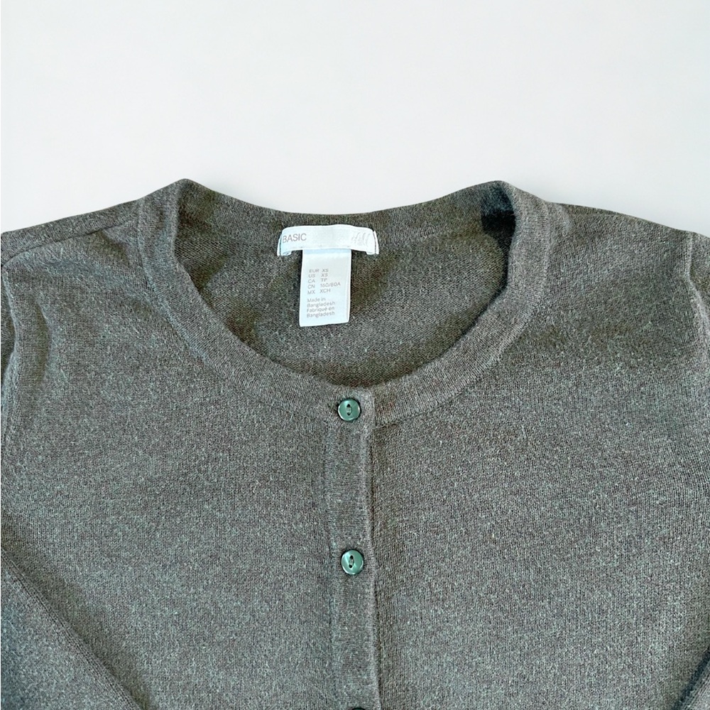 H&M Olive Green Classic Cardigan Sweater - Picture 4 of 4
